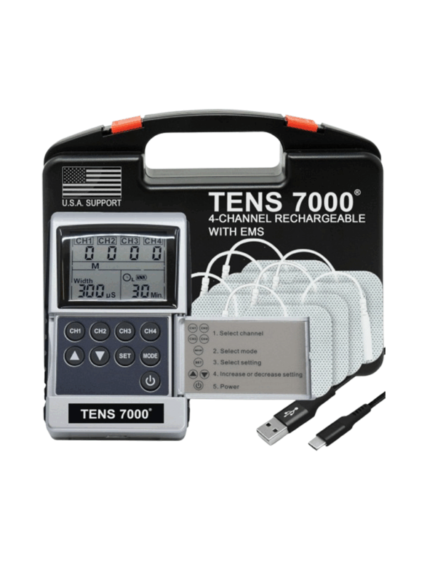 TENS 7000 (TENS/EMS) 4 CANALES RECARGABLE